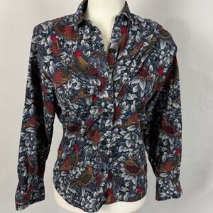 VTG 70s Kenny Rogers Karman Western Bird Print Button Up Shirt Sz 5/6